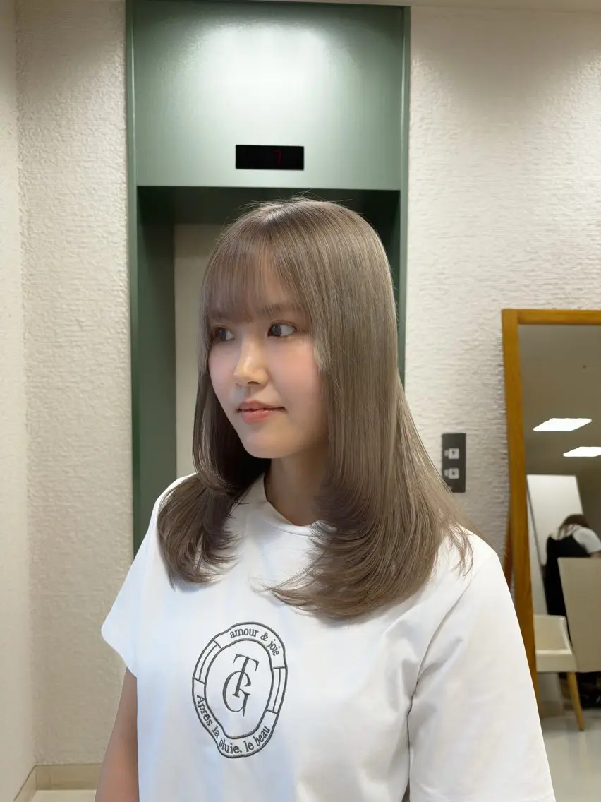 ミディアム カット ヘアカラー 推し活/韓国/ブリー チカラーminamiのヘアスタイル