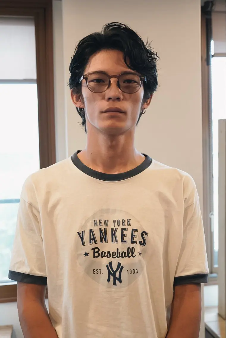 ミディアム パーマ メンズ 千葉 慎也のヘアスタイル