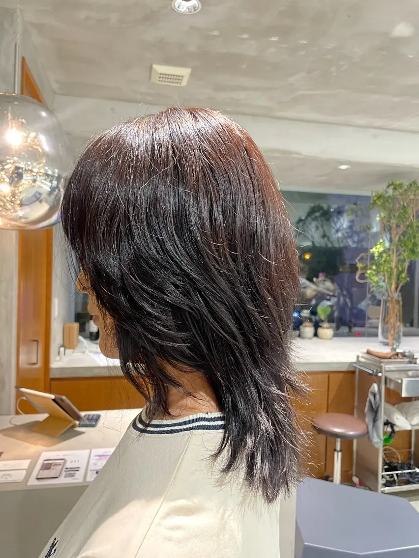 ミディアム カラー porto まなみのヘアスタイル