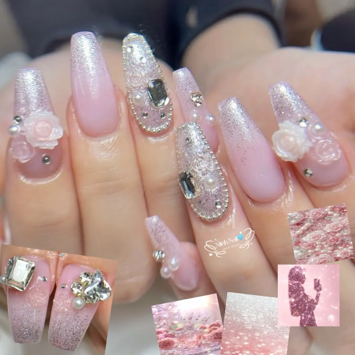 ネイル 長さ出し ガーリー 韓国ネイル 持ち込み ワンホンネイル ハンドネイル YURI NAILのネイルデザイン