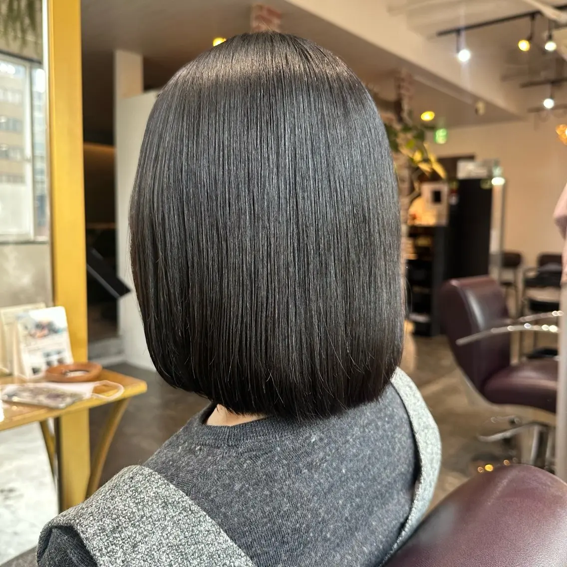 ミディアム 縮毛矯正 カット 縮毛矯正 Saki💛心斎橋 髪質改善/艶カラーのヘアスタイル