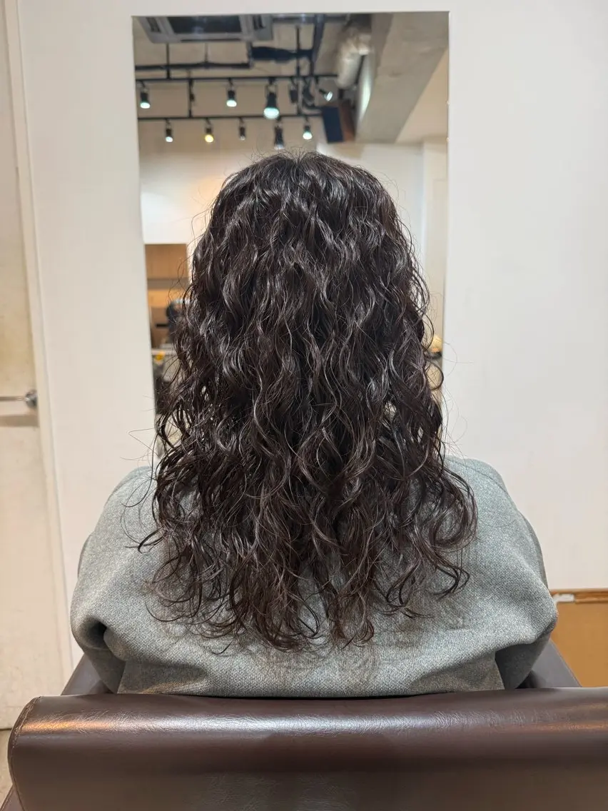 セミロング カット パーマ トリートメント 🌿朝5分でお洒落 パーマスタイル🌿のヘアスタイル