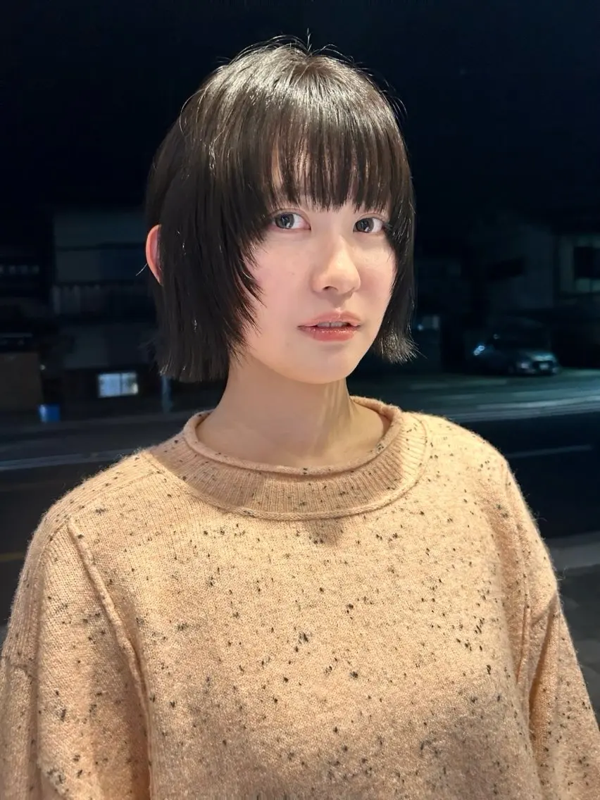 ショート ボブレイヤー ボブ レイヤーカット 藤原 直希のヘアスタイル