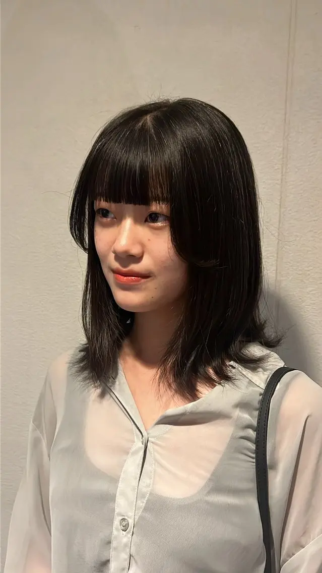 ミディアム ミディアムパーマ 南 妃那のヘアスタイル