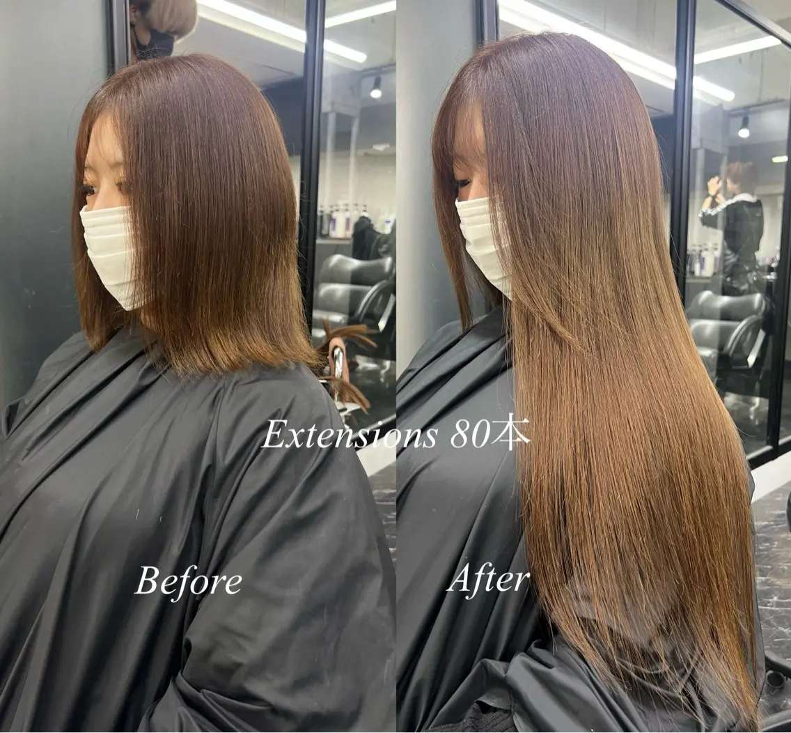 ロング カラー シールエクステ ハイトーンカラー エクステ ヘアカラー エクステ シールエクステ特化 ハイトーン、NANAのヘアスタイル