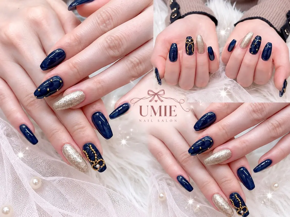 ネイル フットネイル フレンチネイル ジェルネイル ガラスフレンチ マグネットネイル ハンドネイル UMIE NAIL SALONのネイルデザイン