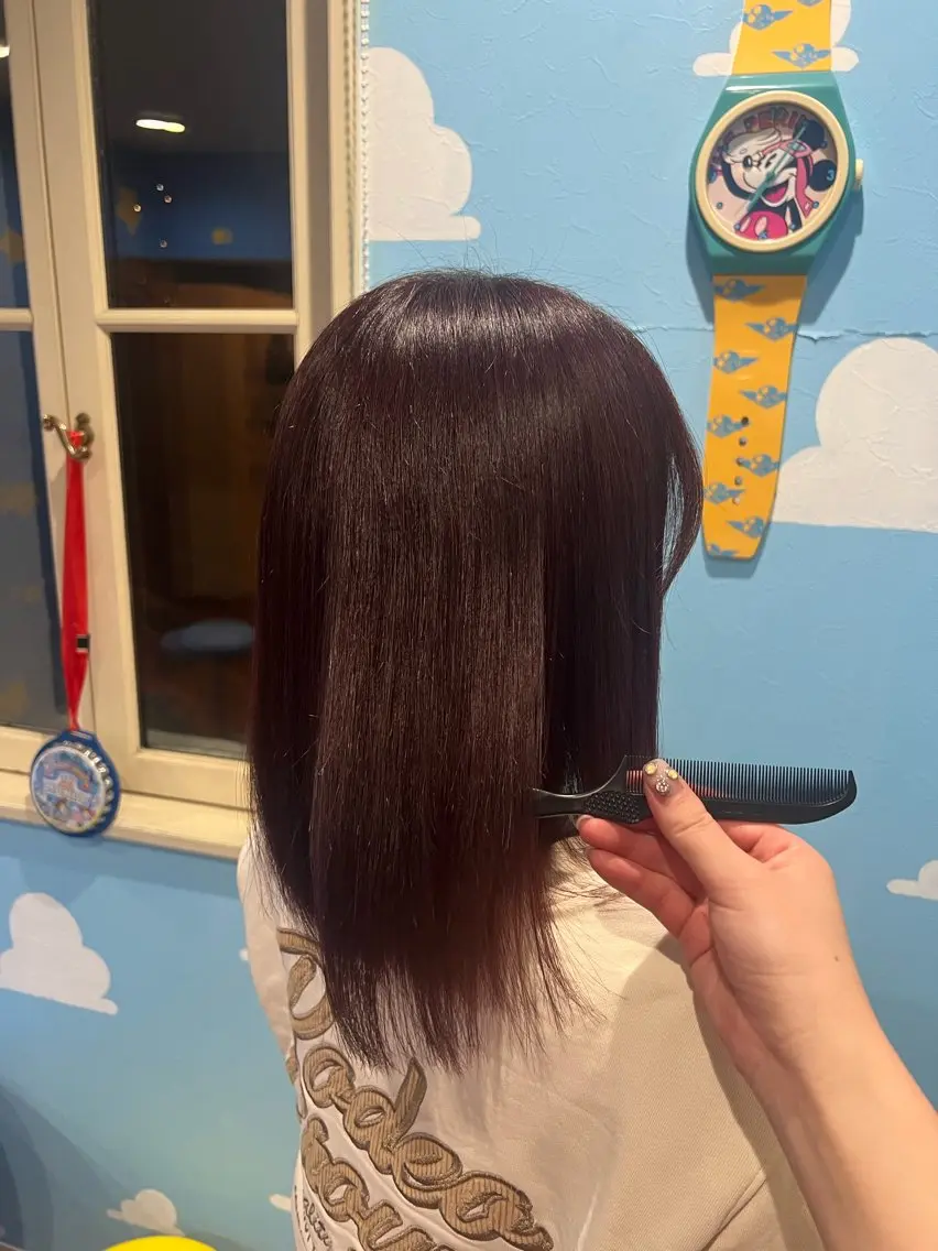 ミディアム カラー ボルドーカラー ヘアカラー トリートメント 🌟横田 千波🌟のヘアスタイル