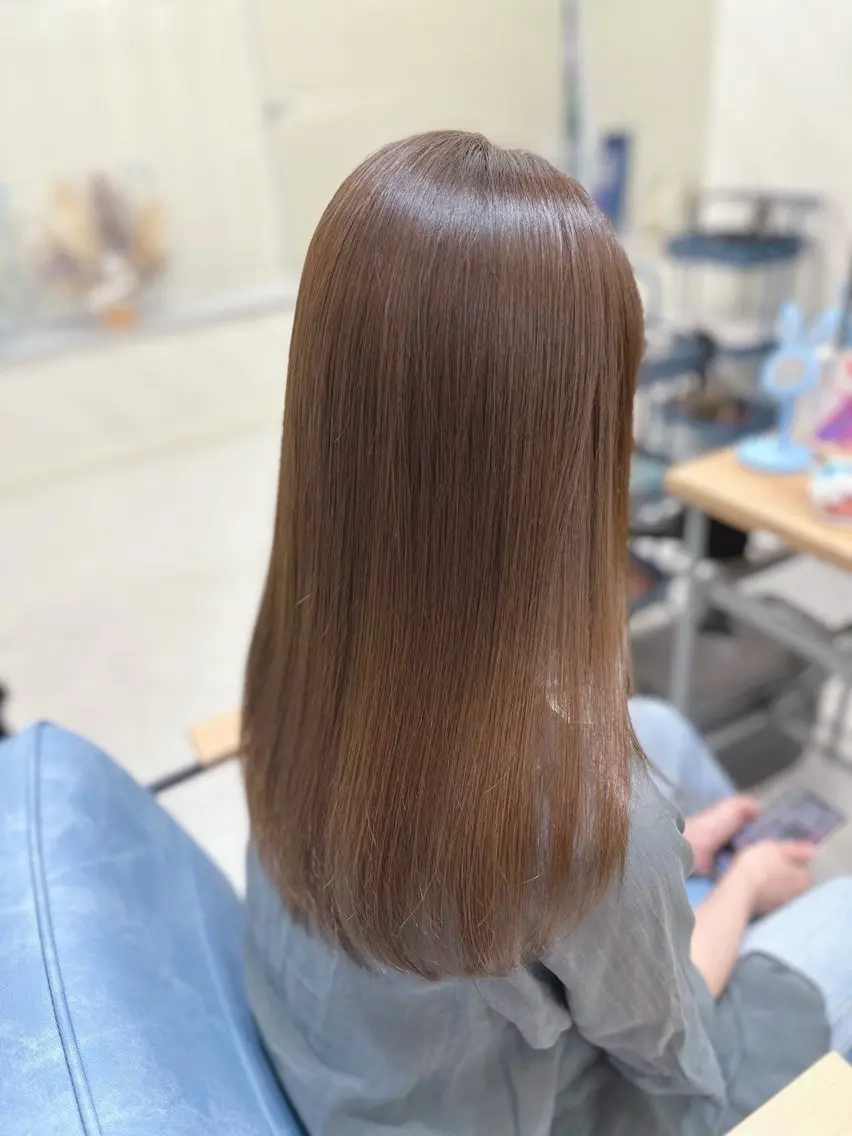 ロング 縮毛矯正 縮毛矯正 トリートメント 髪質改善✨艶髪カラー 縮毛矯正✨有田仁志のヘアスタイル
