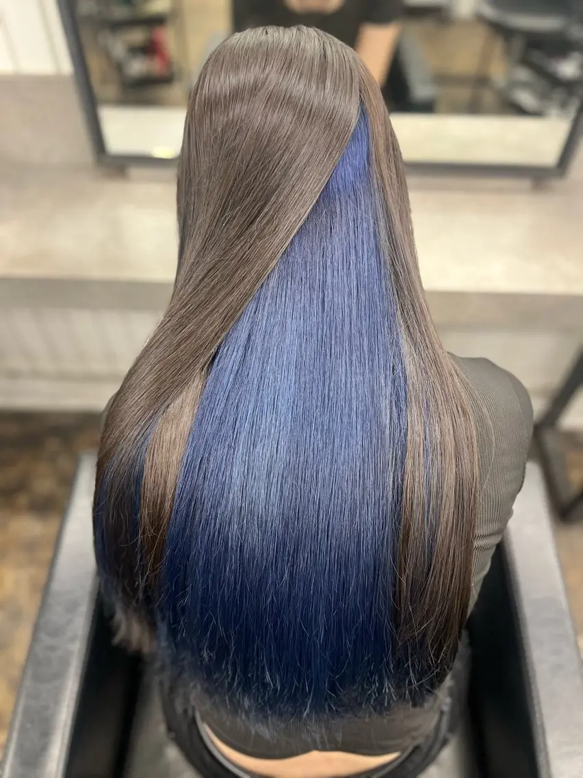 ロング カラー ブルーカラー カット ヘアカラー 透明感カラー特化🫧 🦋栗原🦋のヘアスタイル
