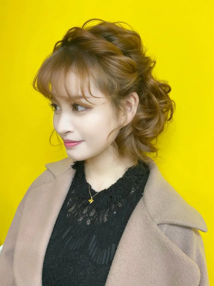 ミディアム ヘアアレンジ ボブ ヘアセット 新宿｜ヘアセット専門 ｜aira*｡ﾟのヘアスタイル