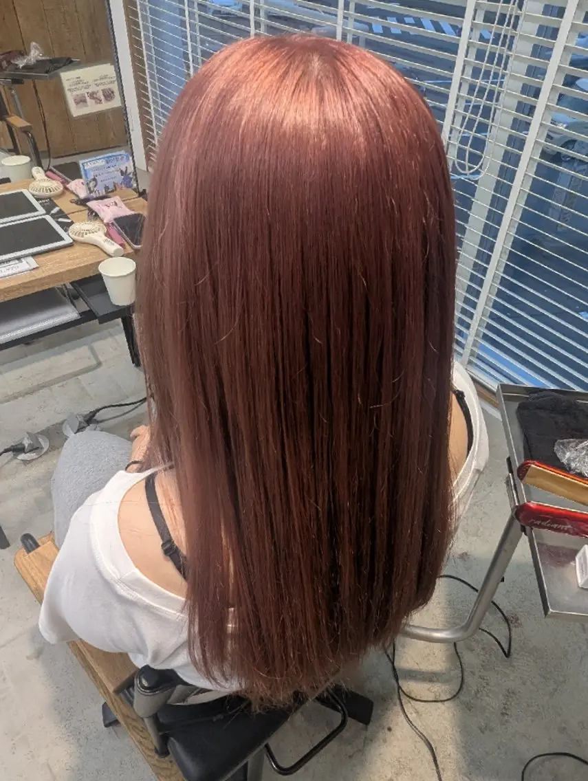 カラー ロング ベージュカラー ピンクカラー ピンクベージュ 小林 潔美のヘアスタイル