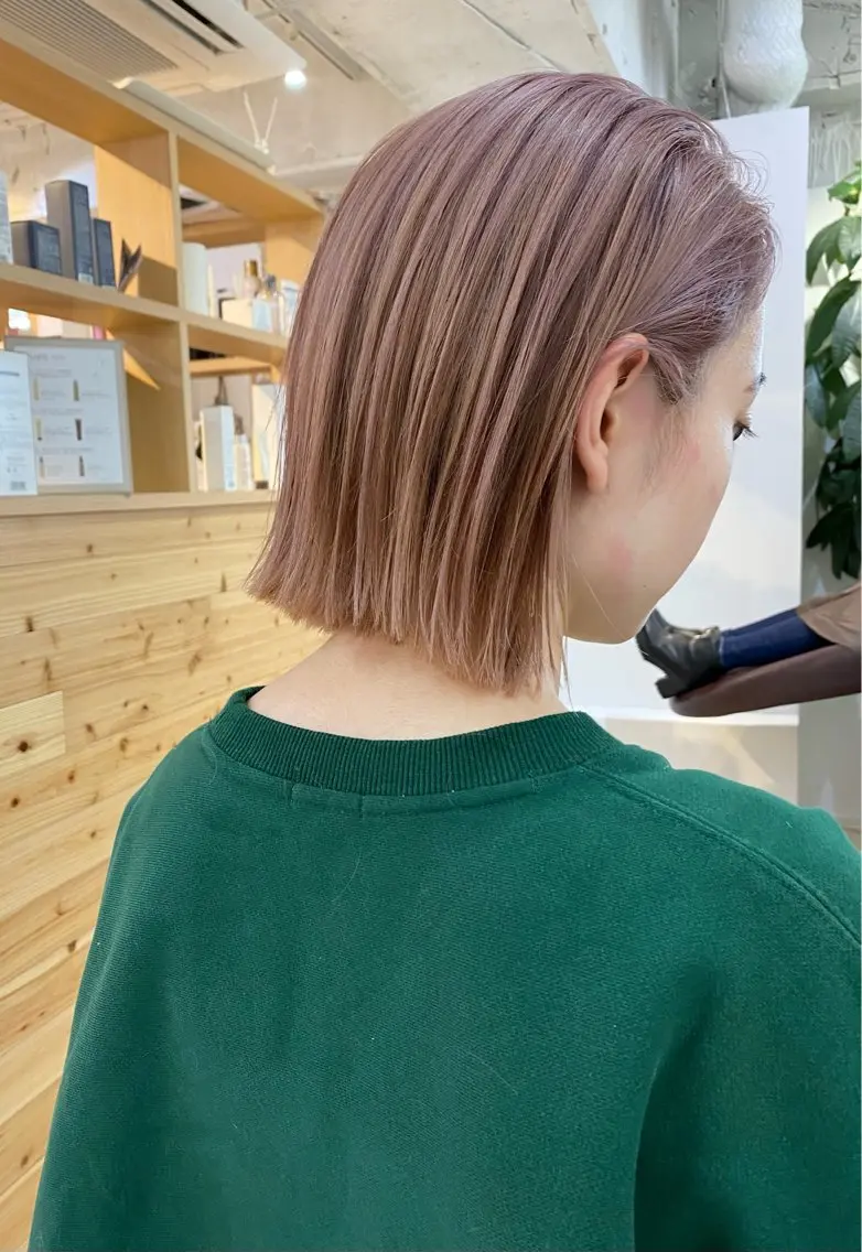 ショート カラー ベージュカラー ピンクカラー ピンクベージュ 木下大地 HAIR  Oneのヘアスタイル