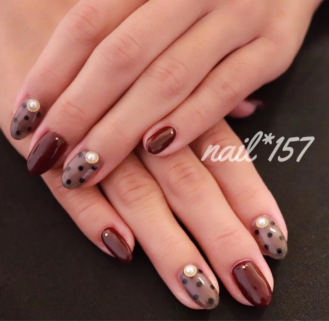 ネイル ボルドー nail*157 .のネイルデザイン