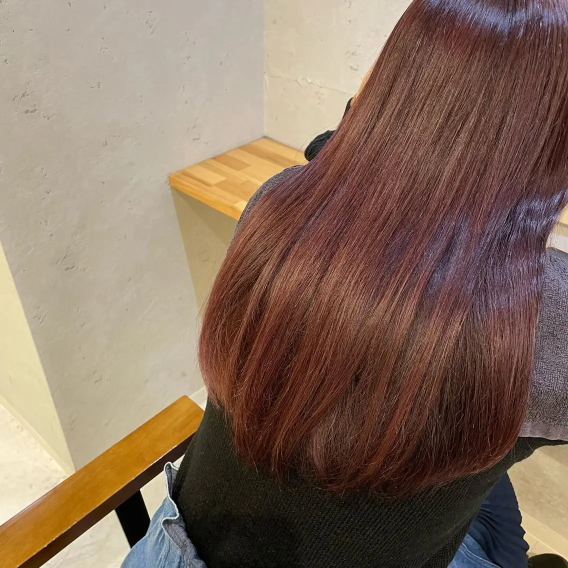 ロング カラー カット ヘアカラー トリートメント 外山 実咲のヘアスタイル