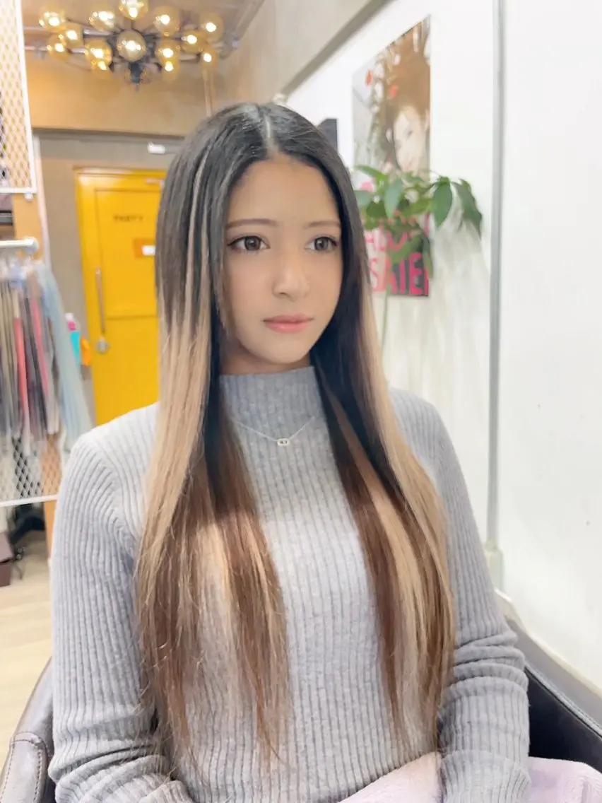 ロング プルエクステ エクステ プルエクステ界隈 ハイトーン/カツオ✨のヘアスタイル