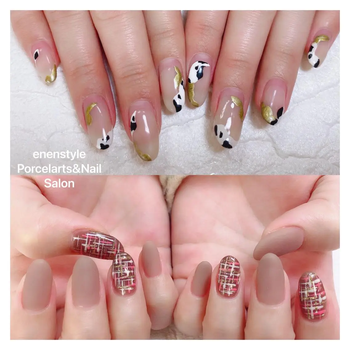 ミディアム ネイル ハンドネイル 🐾enen style 🐾のネイルデザイン