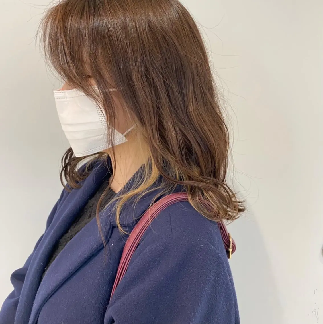 ミディアム カラー ベージュカラー インナーカラー ホワイトベージュ ボブ/salut町田 🧡kanaのヘアスタイル
