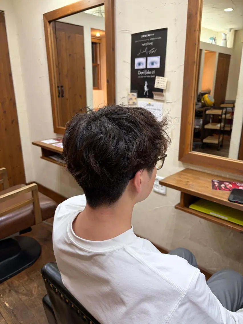 パーマ メンズ カット パーマ くどう りんかのヘアスタイル
