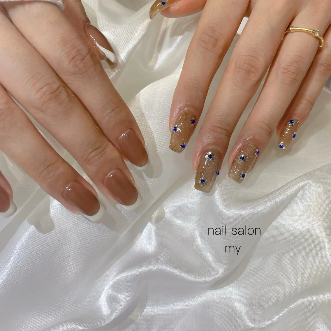ネイル アートネイル ジェルネイル 韓国ネイル ミラーネイル ニュアンスネイル ハンドネイル NailSalon MYのネイルデザイン