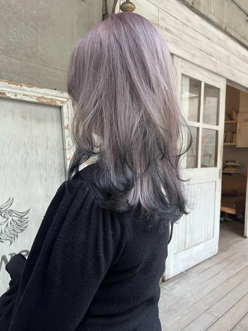 ミディアム カラー カット ヘアカラー トリートメント ハイトーン/顔まわり レイヤー/YUKAのヘアスタイル