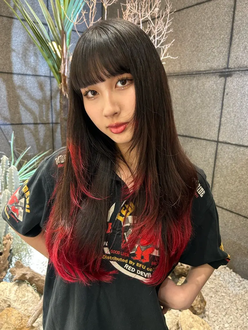 ロング ヘアカラー 🇰🇷レイヤー/ト レンドまつげ🎀ミキのヘアスタイル