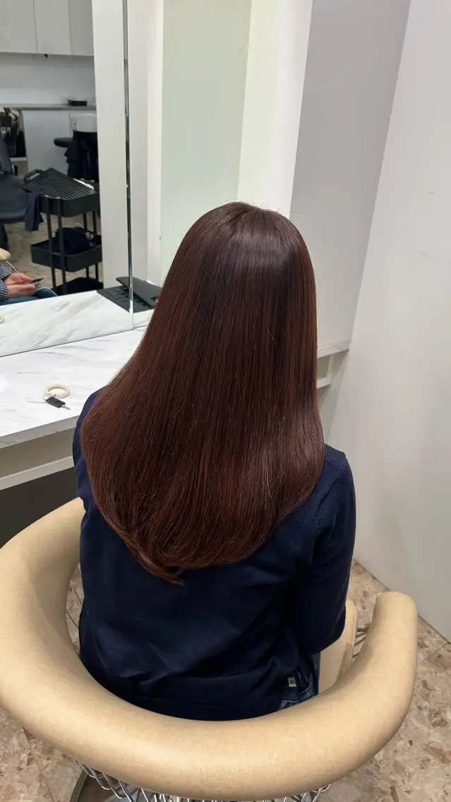 ロング カラー ブラウンカラー カット ヘアカラー トリートメント 縮毛矯正/ダブル カラー/Akaneのヘアスタイル