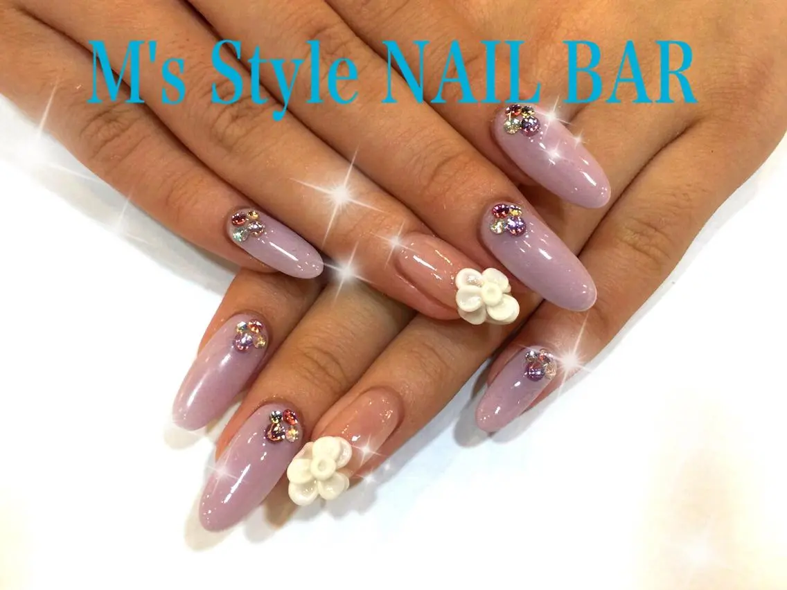 ロング ネイル シンプルネイル ブライダルネイル M's Style NAIL BARのネイルデザイン