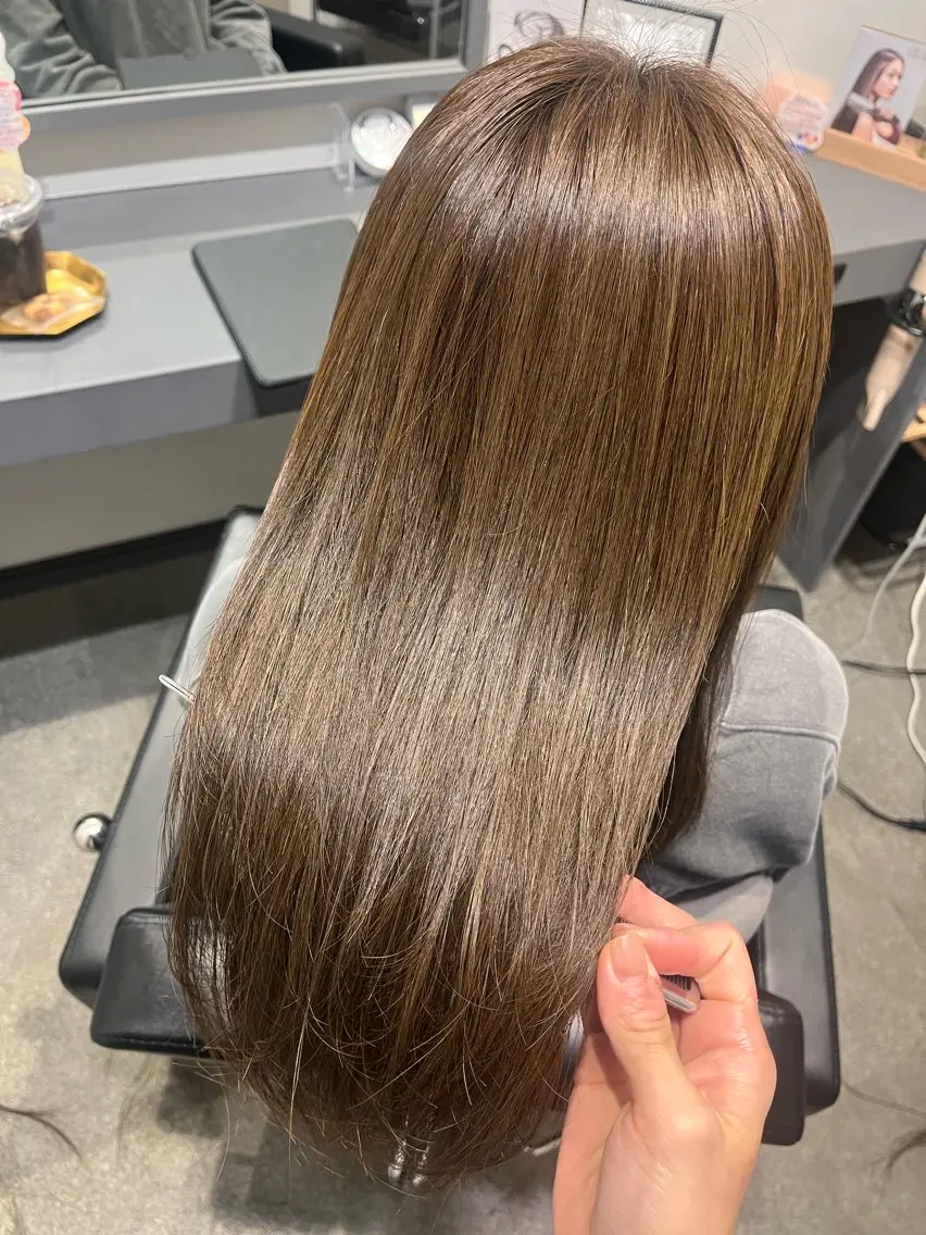 ロング ヘアカラー トリートメント 堀越 エリのヘアスタイル