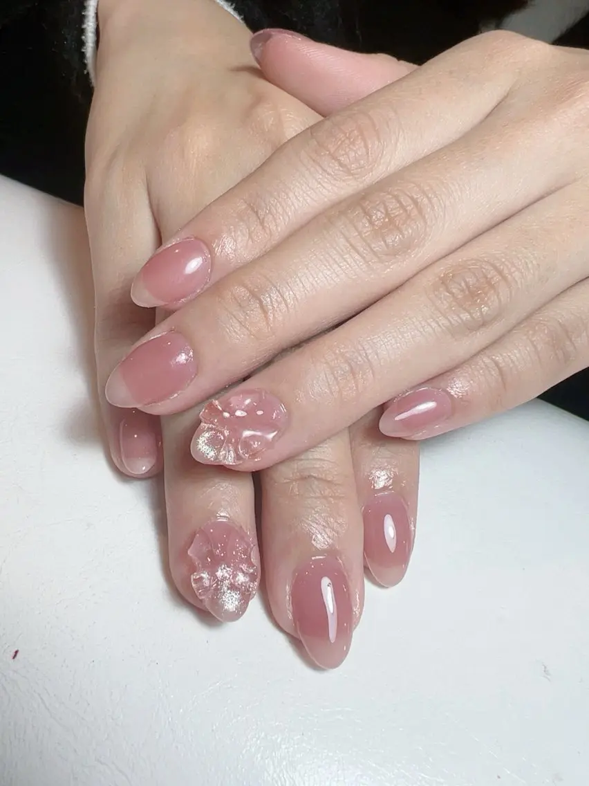 ネイル グラデーション キラキラネイル ピンク RUBY Nail 日暮里店のネイルデザイン