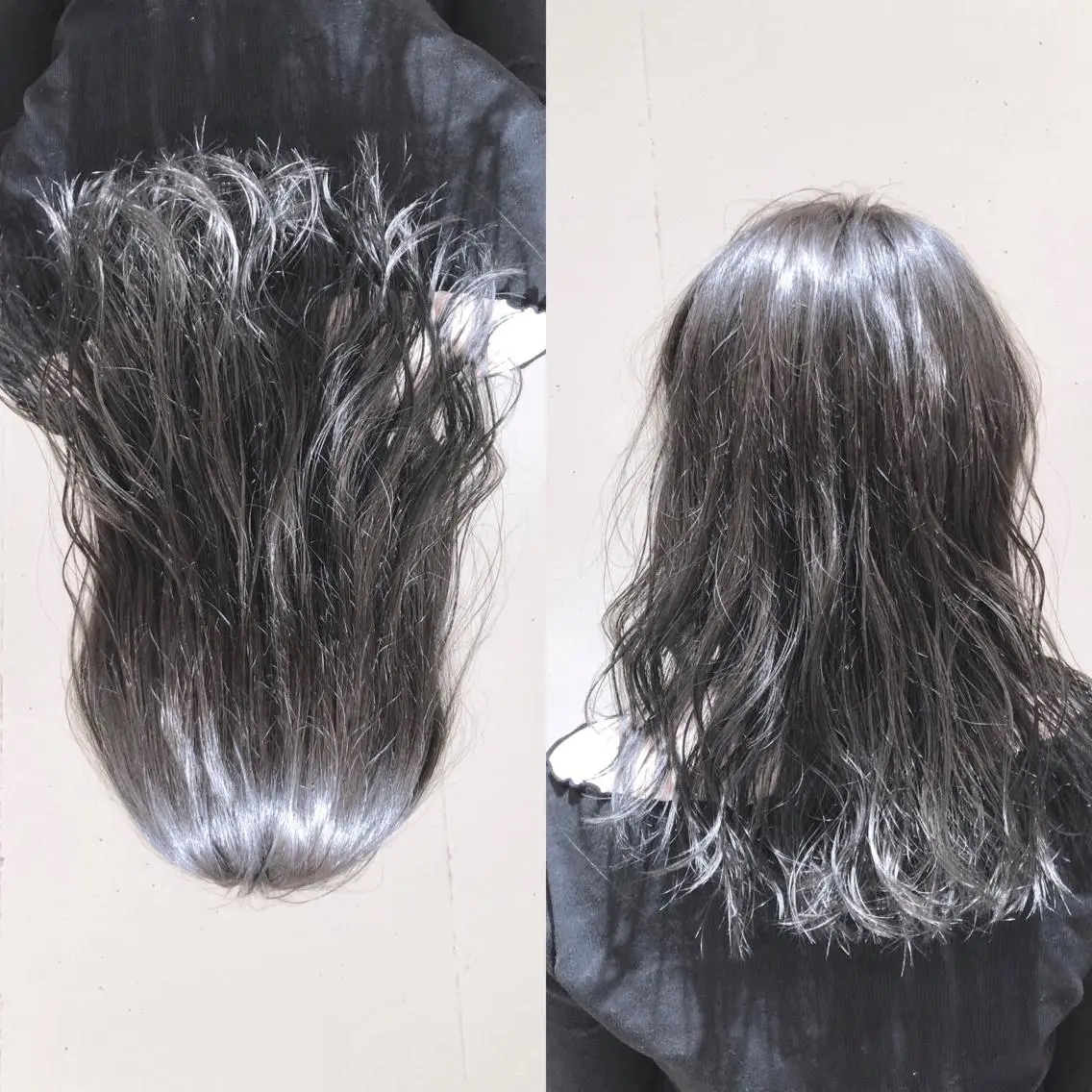 ミディアム カラー パーマ ヘアアレンジ ミディアムパーマ バレイヤージュ 黒髪 透明感カラー グラデーションカラー 【ツヤ髪美容師】 ツダケイスケのヘアスタイル