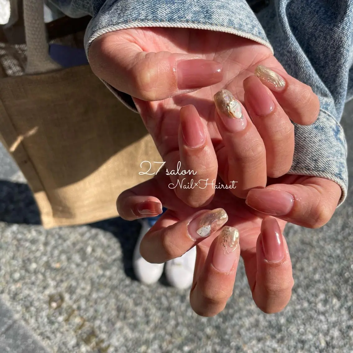 ネイル ニュアンスネイル ピンク 27salon yuinaのネイルデザイン