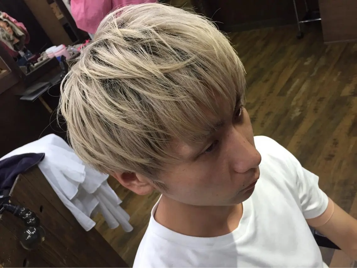ショート カラー メンズ マッシュ ベージュカラー ボブ Loob.TOKYO MIYA🌈のヘアスタイル