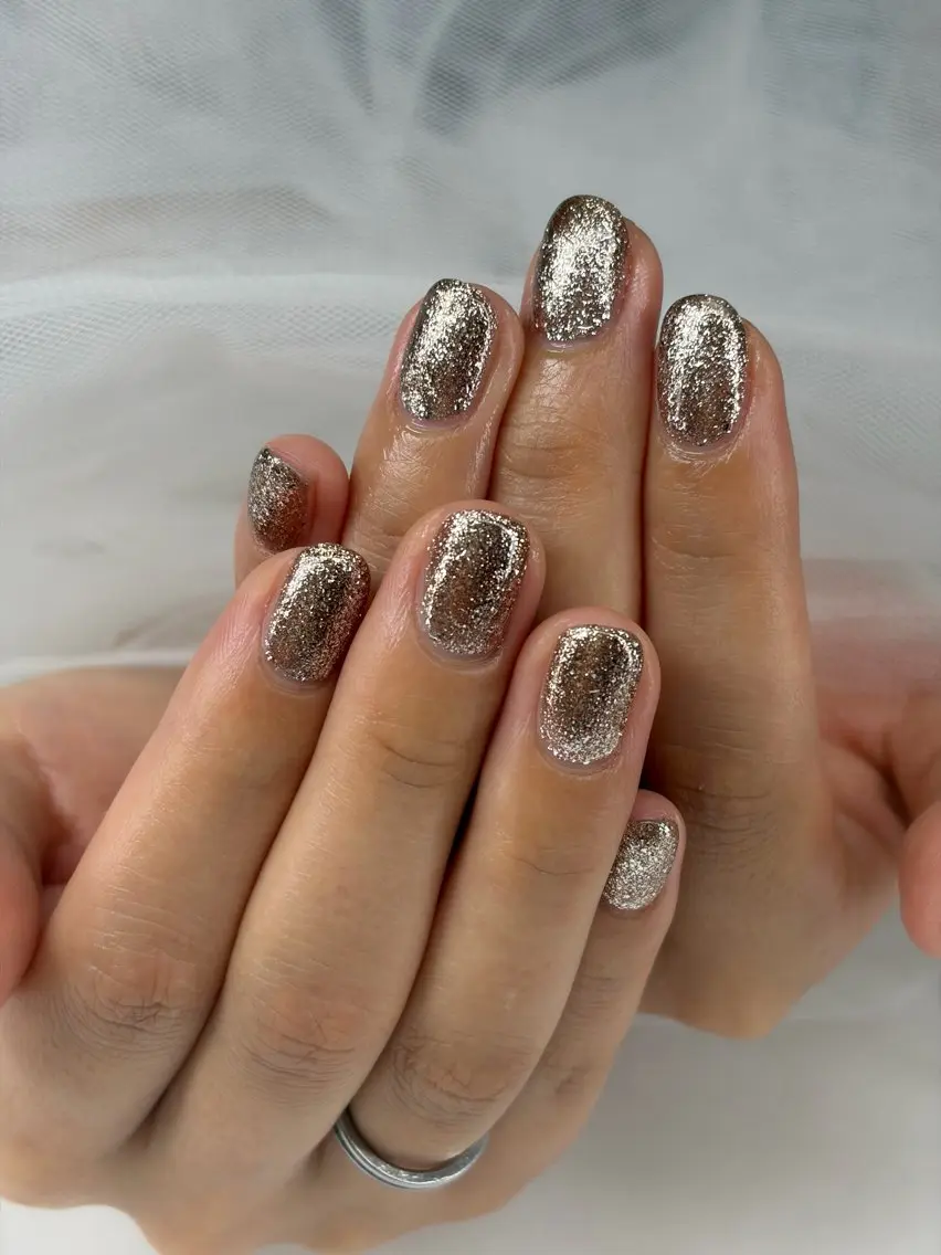 ネイル ゴールド キラキラネイル ラメ(グリッター) オフィスネイル シンプルネイル ハンドネイル iro+ nailのネイルデザイン