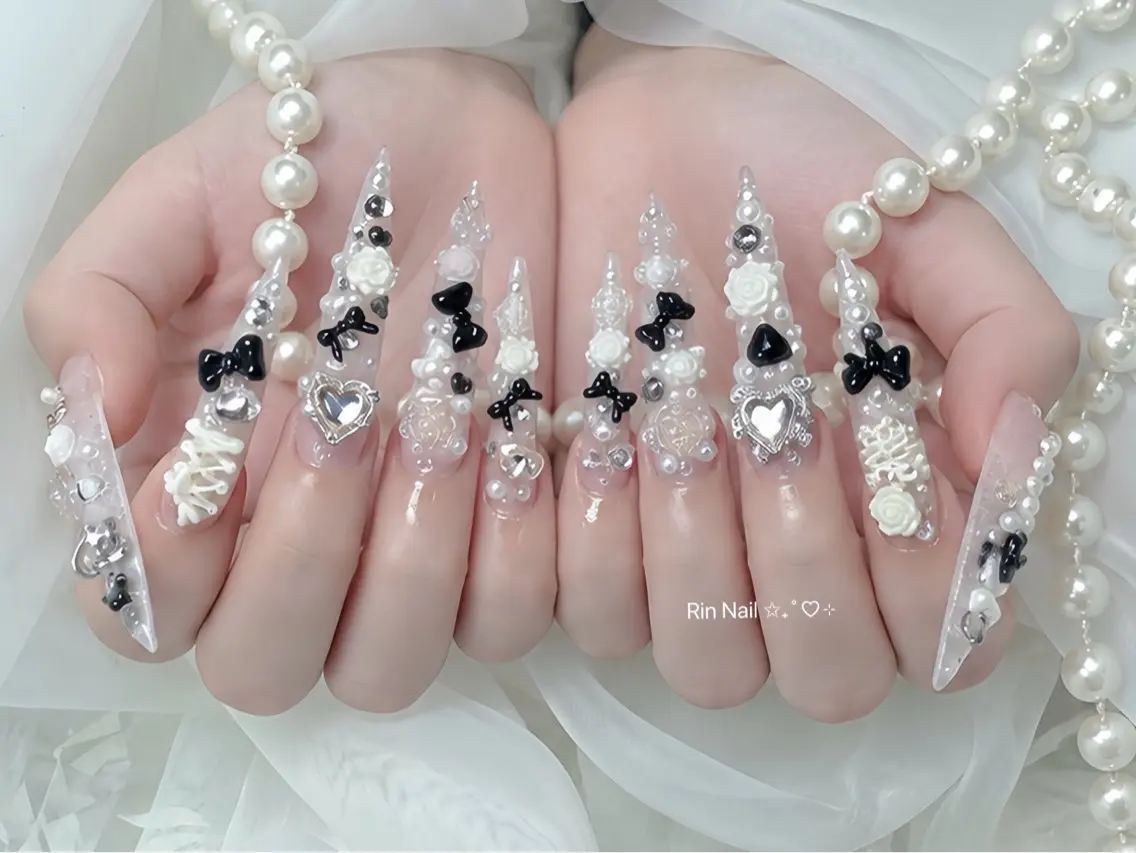 ネイル アニマル柄 べっ甲ネイル ブルー ボルドー ブラウン ハンドネイル Rin Nail 新大久保店のネイルデザイン