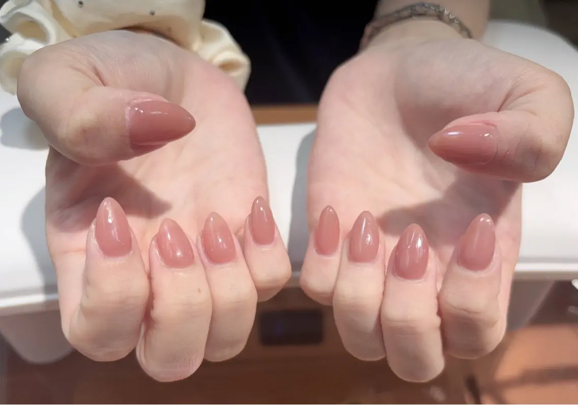 ネイル アートネイル オーロラネイル チークネイル 長さ出し フレンチネイル ハンドネイル Yumi Nail Seiのネイルデザイン