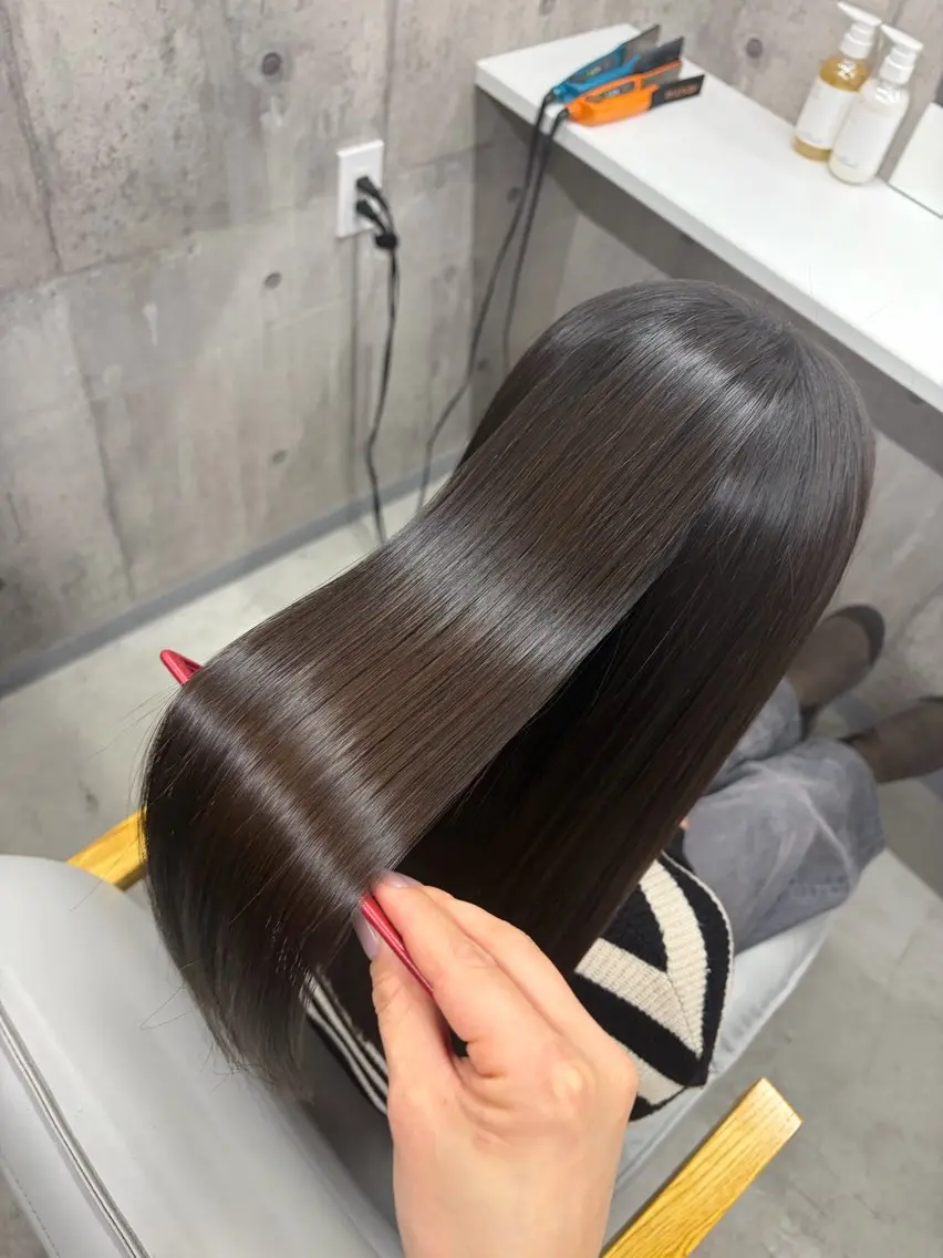 ロング カット 縮毛矯正 トリートメント ageless/ nana/髪質改善のヘアスタイル