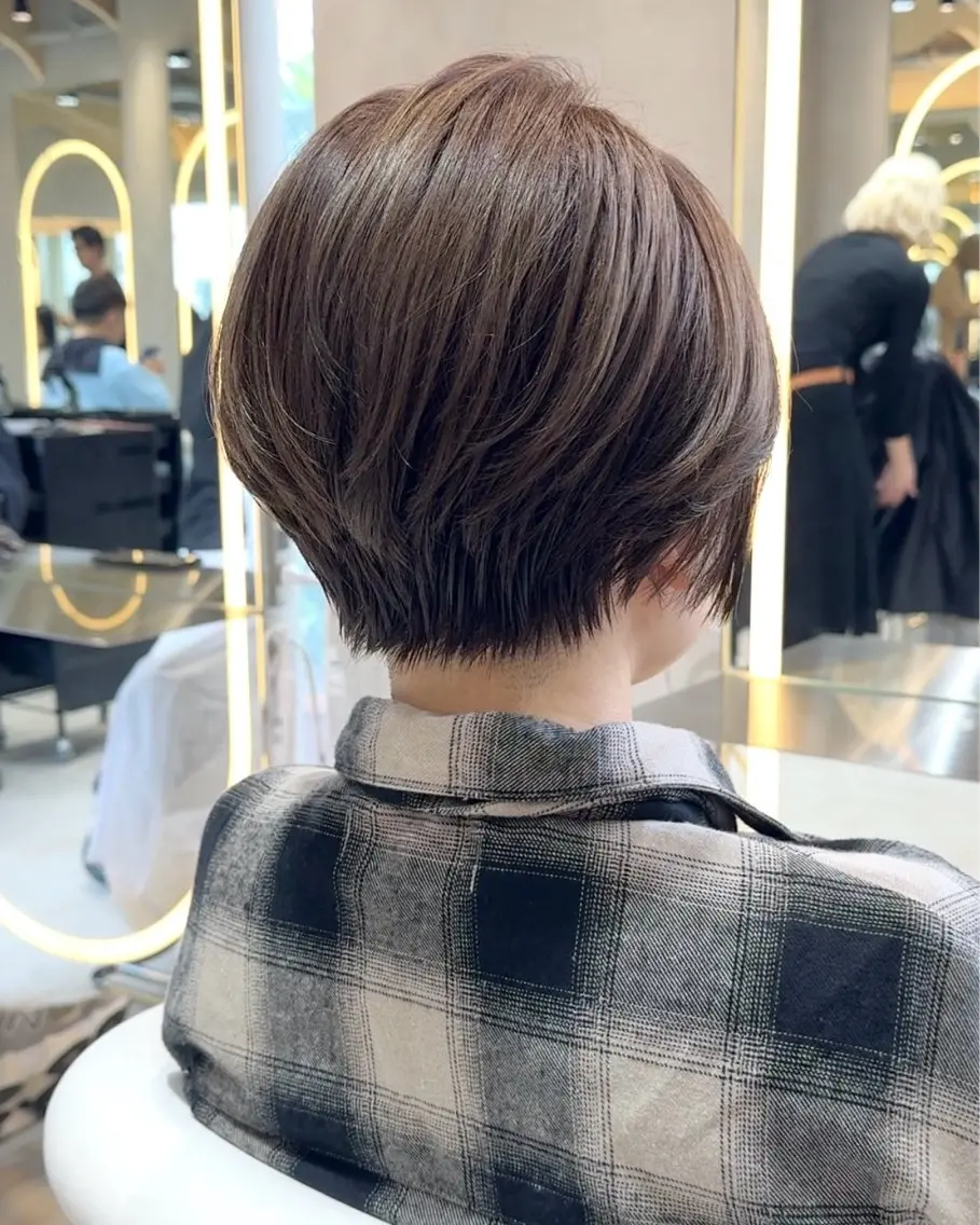 ショート カラー ショートボブ 丸みショート ボブ 似合わせカット ショートヘア カット ヘアカラー トリートメント ショート/ボブ/縮毛 原宿🪷Akinaのヘアスタイル