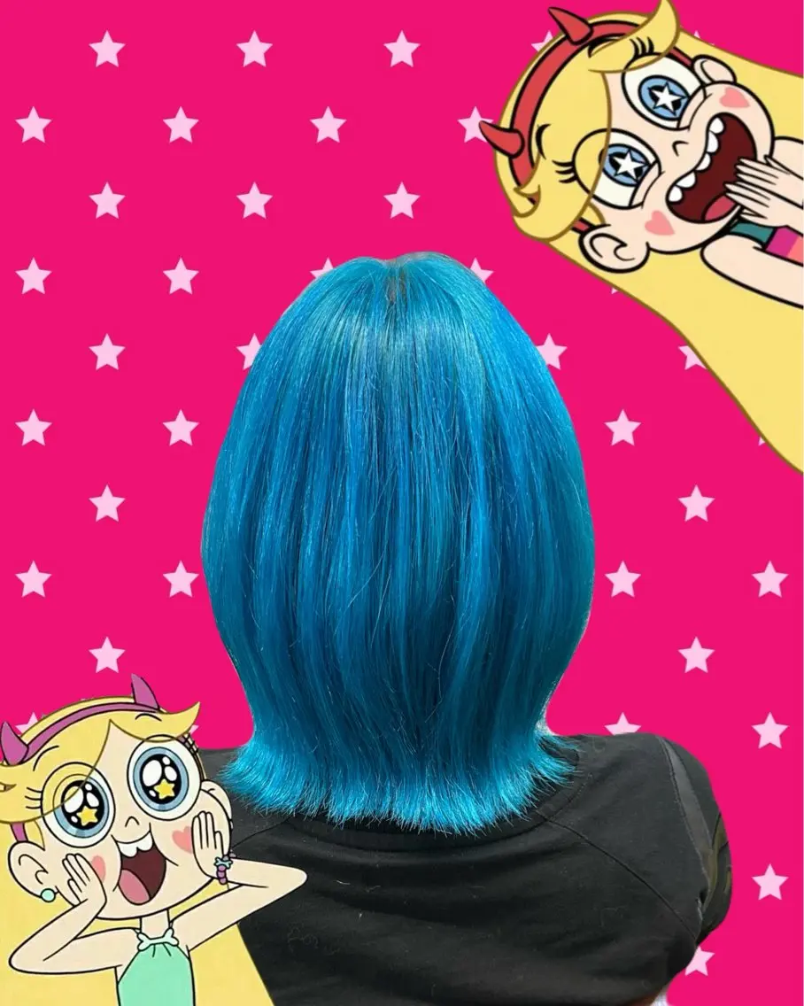 カラー ブリーチ ブルーカラー 縮毛矯正 🌈キムラ ヒナタ🌈のヘアスタイル