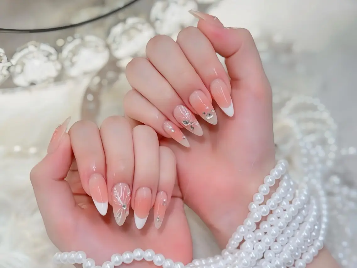 ネイル ブルー クリアネイル ドット フットネイル ジェルネイル ハンドネイル Rin Nail 新大久保店のネイルデザイン