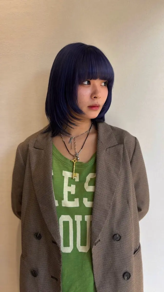 ミディアム カラー ブルーカラー ブルーラベンダー ラベンダーカラー ヘアカラー そうや 🐺のヘアスタイル
