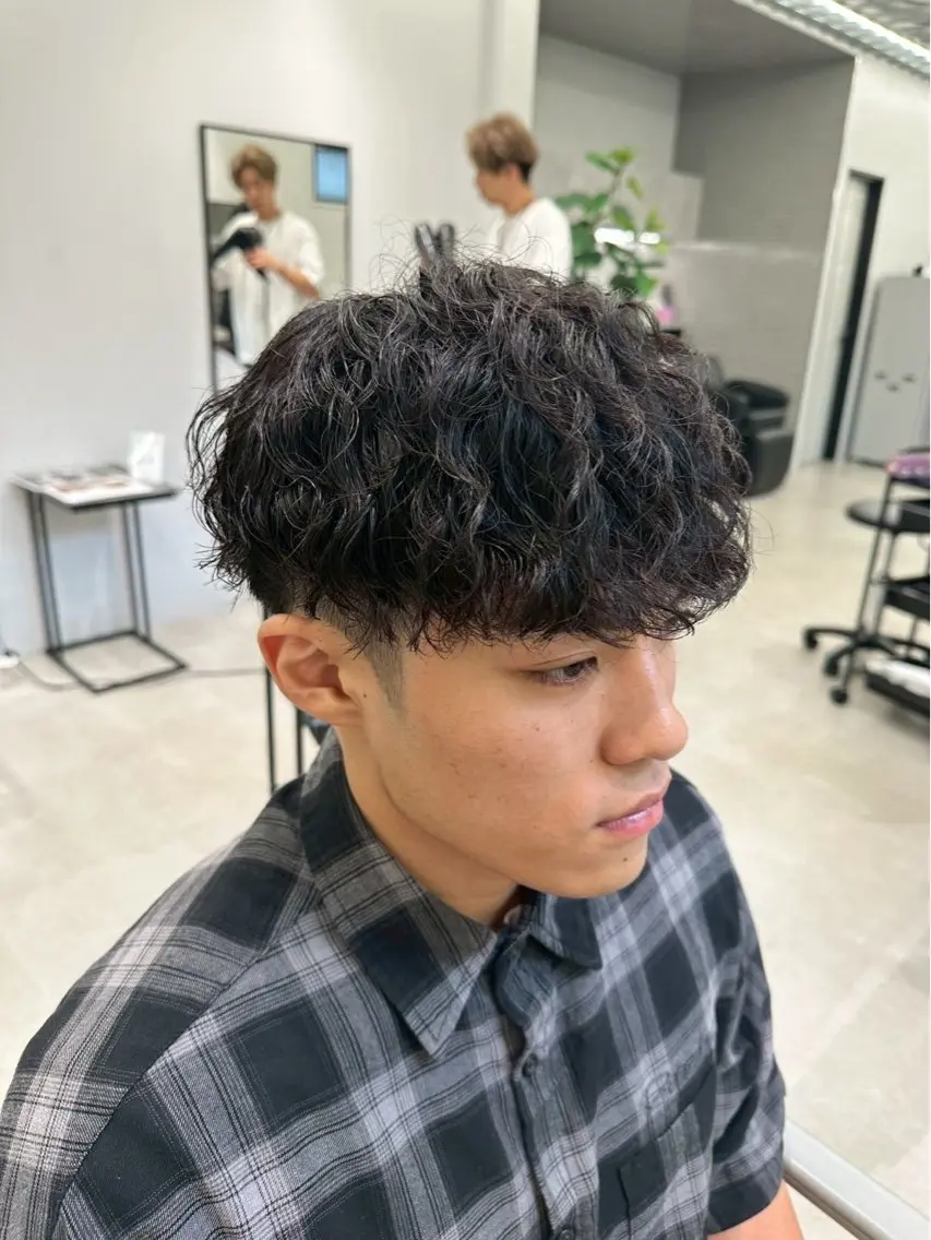 ミディアム パーマ メンズ カット パーマ Joule 大分メンズのヘアスタイル