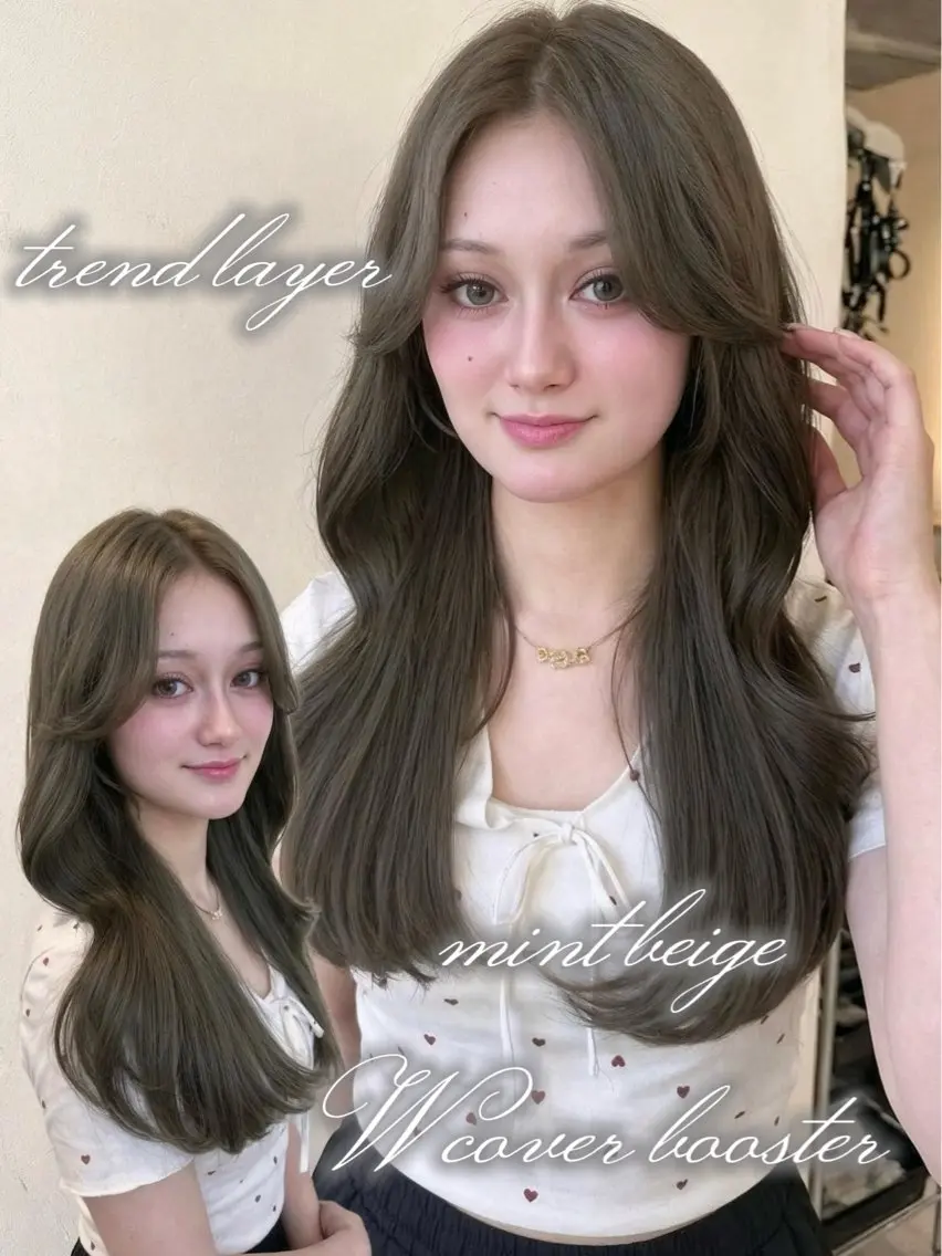 ロング カラー ヘアアレンジ ヘアカラー トリートメント 🌿巴結生🌱大宮 ミルクティーベージュのヘアスタイル