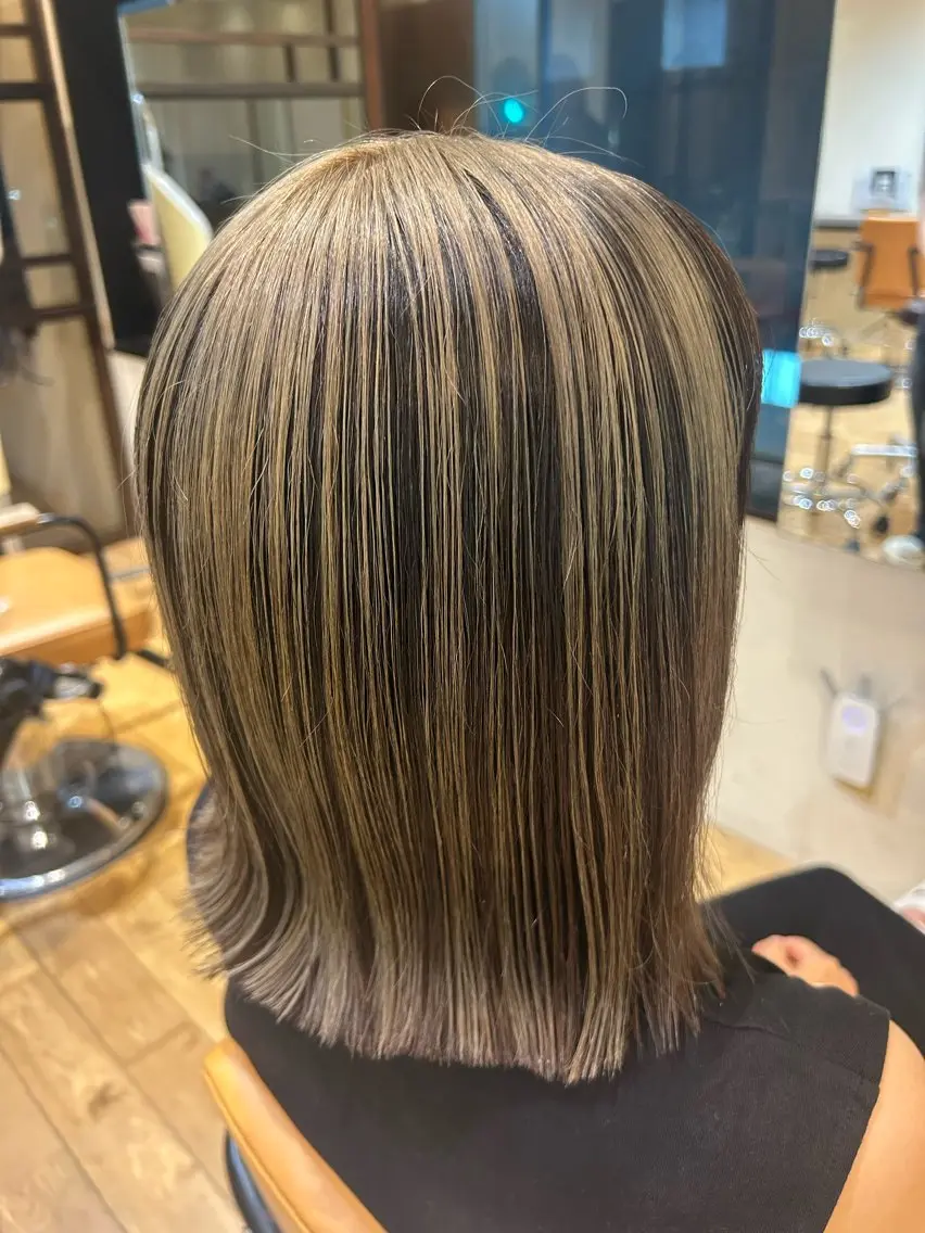 ミディアム カラー ヘアカラー 透明感カラー/ 艶カラー/ここ🍒のヘアスタイル