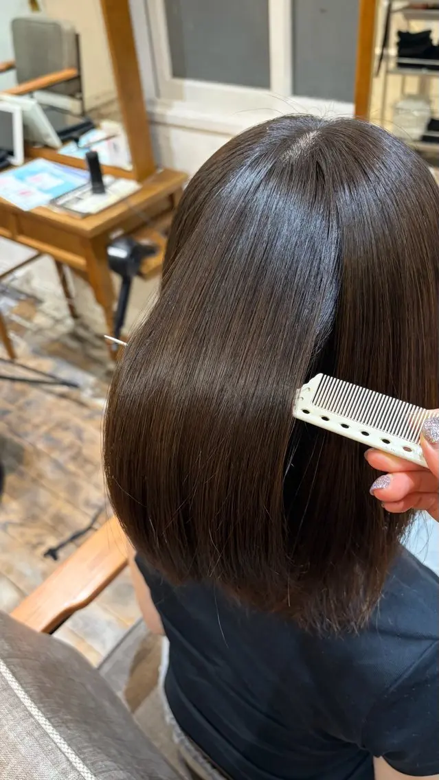 セミロング 髪質改善 縮毛矯正 トリートメント 植野 さくらのヘアスタイル