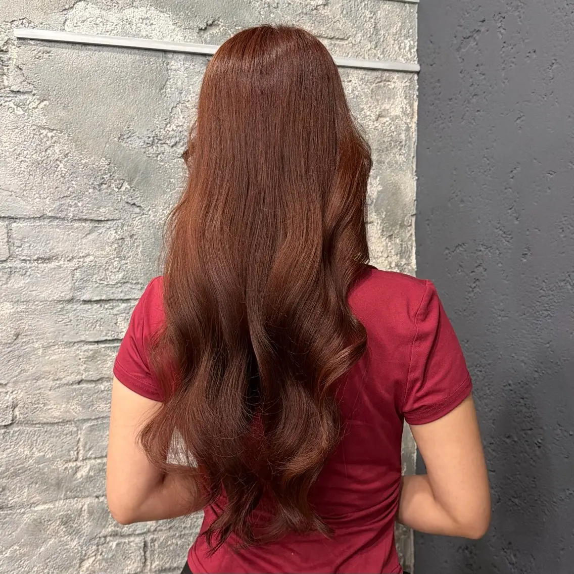 ロング カラー ブラウンカラー レッドカラー ヘアカラー 艶カラーモデル池袋 募集🍀ﾅﾙ🌼のヘアスタイル