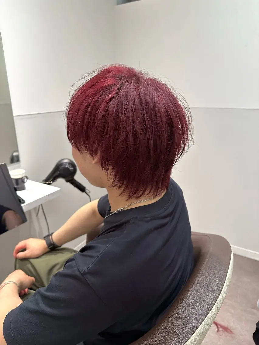 ショート カラー メンズ メンズブリーチ マッシュウルフ マッシュ メンズウルフカット ブリーチ SALOWIN大宮 /KYOHEI✂️のヘアスタイル