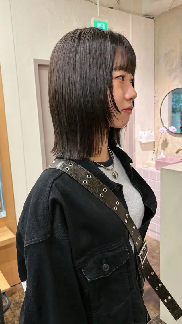 ミディアム カラー ヘアアレンジ ボブ レイヤーカット 長めボブ カット ヘアカラー 西山 紗耶香🪽 透明感カラー/ボブのヘアスタイル
