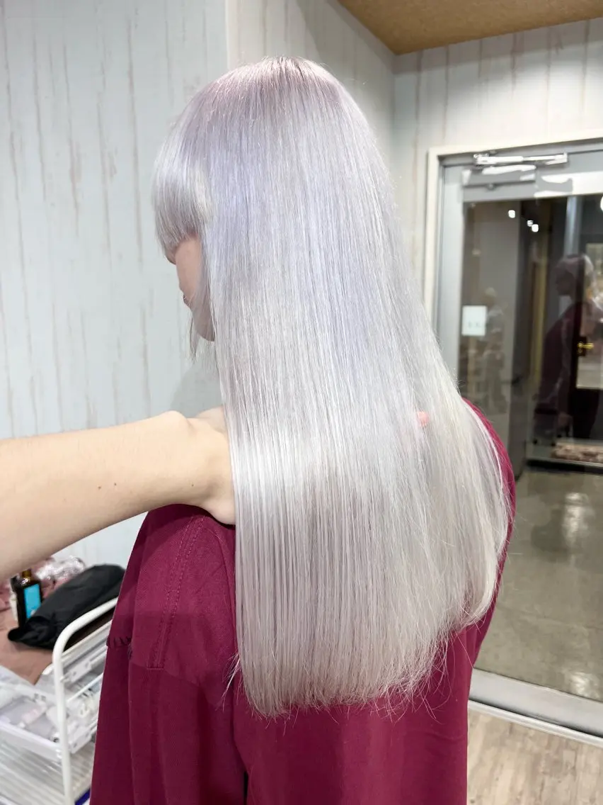 ロング カラー ブリーチ シルバー ホワイトシルバー ヘアカラー トリートメント 艶髪/ハイトーン特化 店長/SHOHEIのヘアスタイル