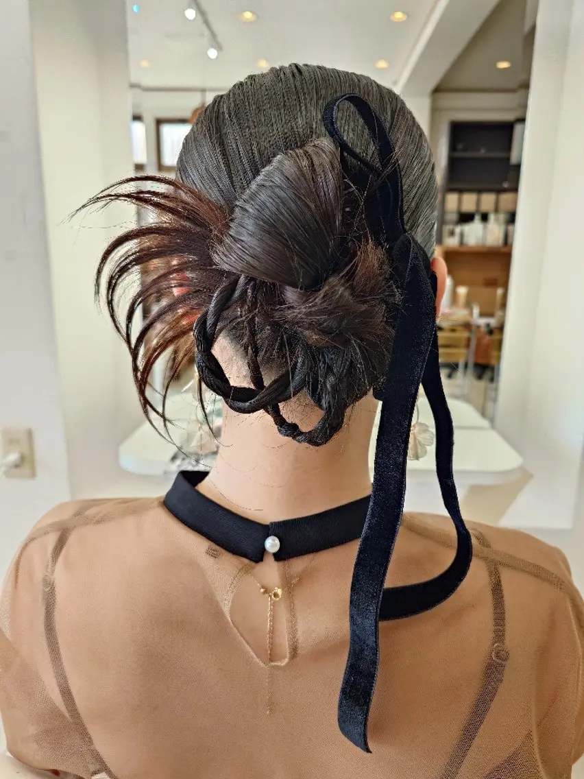 ヘアアレンジ ロング ロング ヘアセット キンジョウ エナミのヘアスタイル