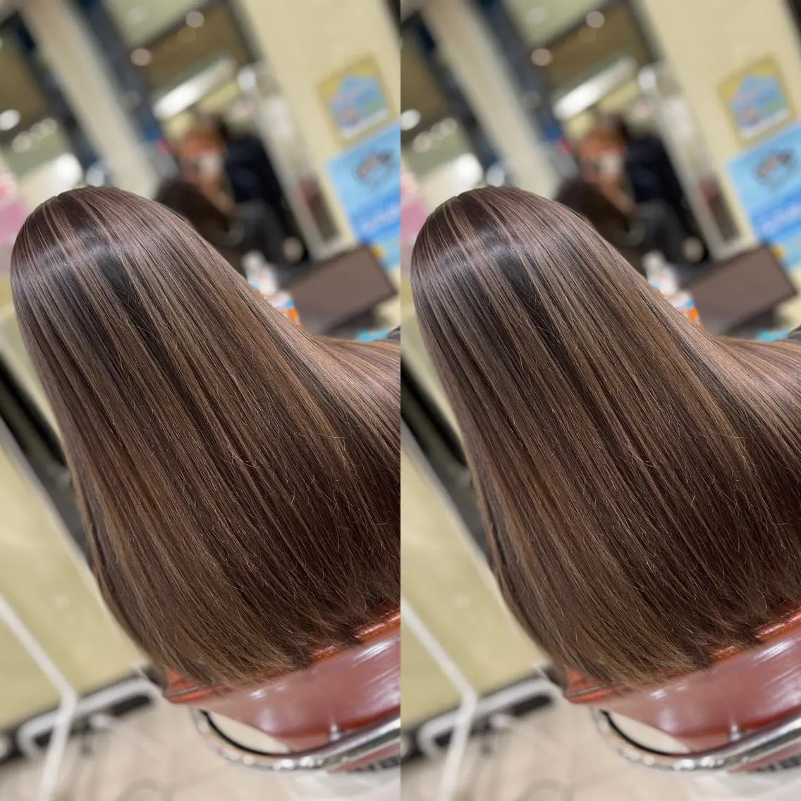 セミロング ヘアカラー トリートメント Y Uのヘアスタイル